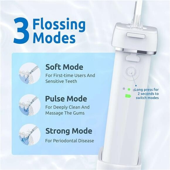 Portable Water Flosser Cordless Teeth Cleaner IPX7 Waterproof Travel Oral Care - Picture 4 of 7